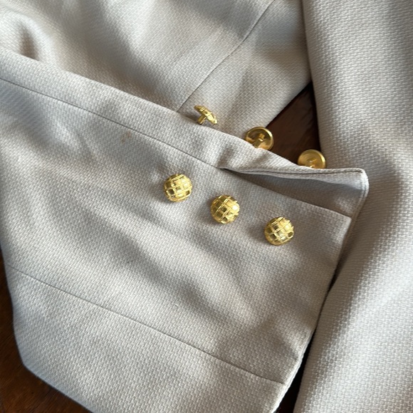 Vintage Tan Lew Magram Gold Buttons Jacket Size 16 - Picture 3 of 12